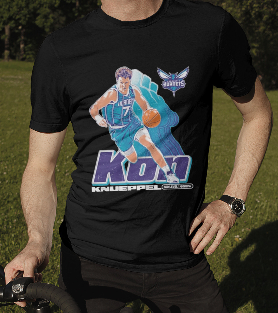 Kon Knueppel Charlotte Hornets NBA Player Number 7 Draft Pick 500 Level Edition T-Shirt
