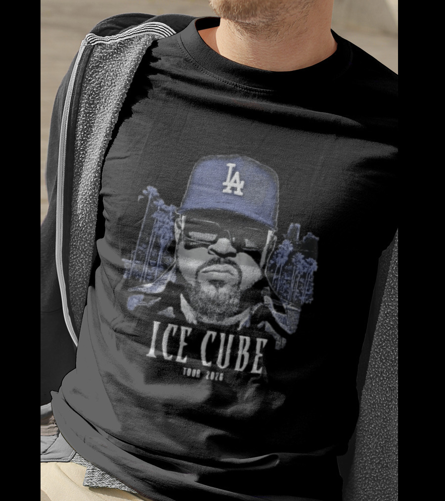 Ice Cube Los Angeles Dodgers MLB Tour 2026 Palm Trees Sunglasses Cap T-Shirt