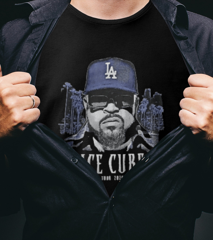 Ice Cube Los Angeles Dodgers MLB Tour 2026 Palm Trees Sunglasses Cap T-Shirt