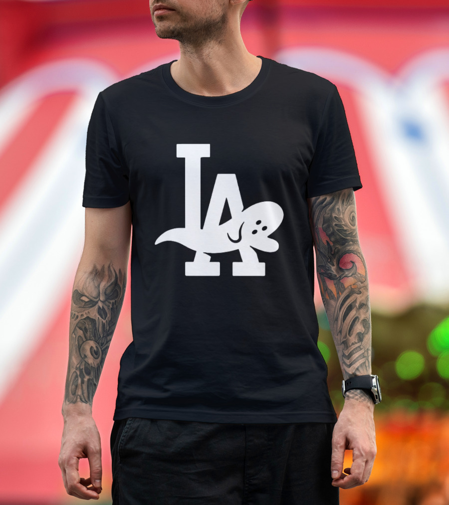 Los Angeles Dodgers LA Ghost Logo Halloween T-Shirt