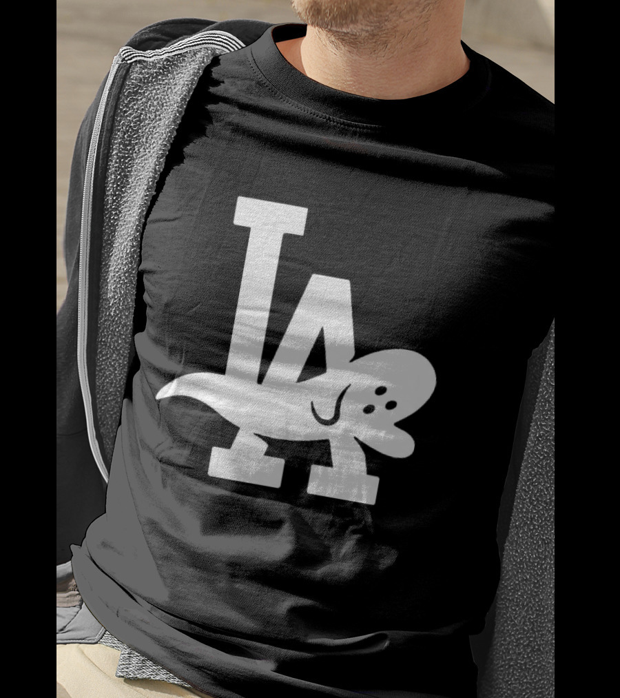 Los Angeles Dodgers LA Ghost Logo Halloween T-Shirt