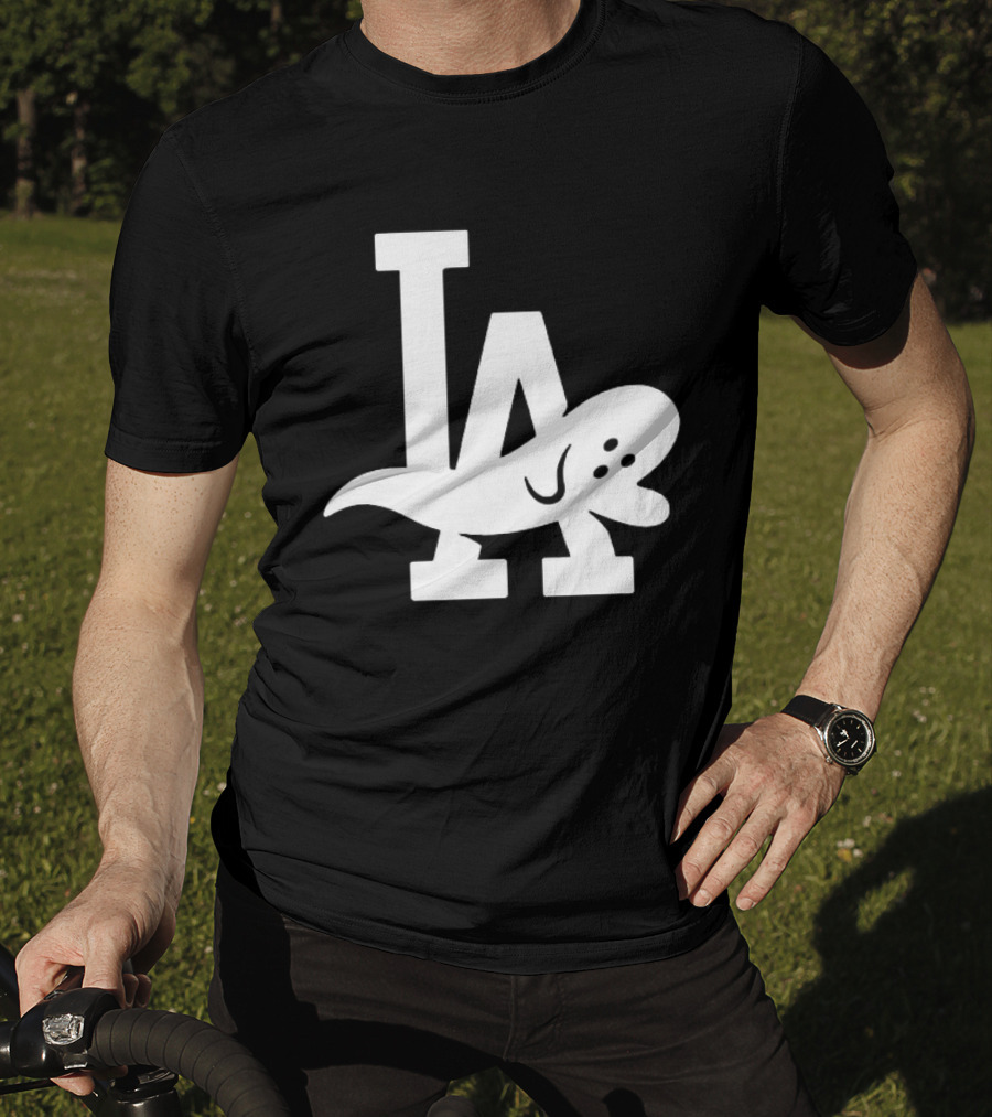 Los Angeles Dodgers LA Ghost Logo Halloween T-Shirt