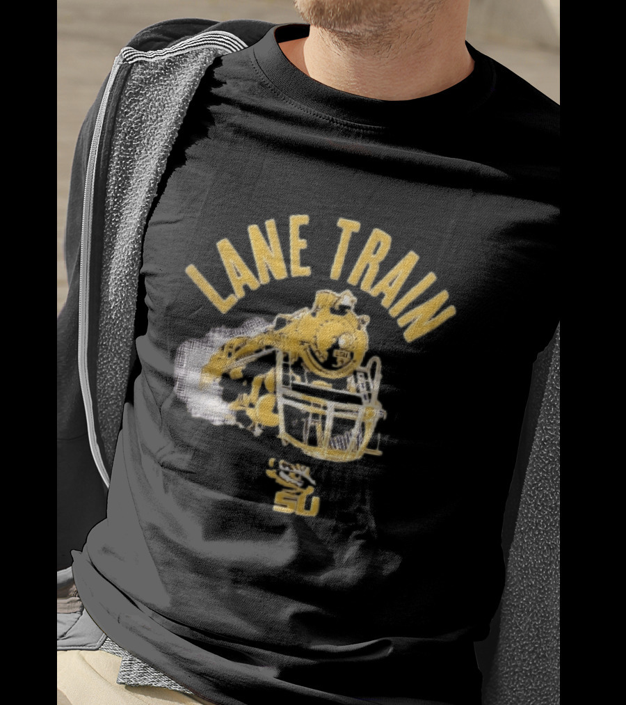 Lane Train Yellow Steam Lsu Tigers NCAA Locomotive Helmet Smoke T-Shirt