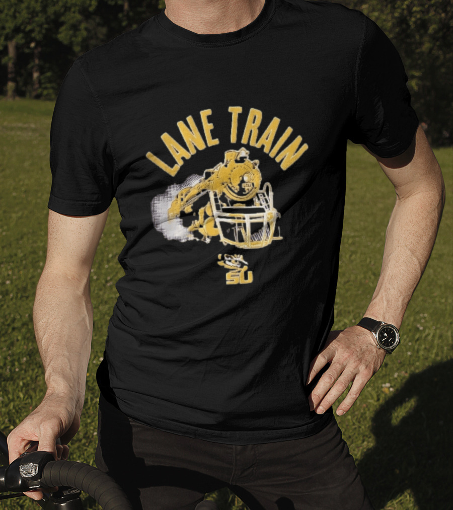 Lane Train Yellow Steam Lsu Tigers NCAA Locomotive Helmet Smoke T-Shirt
