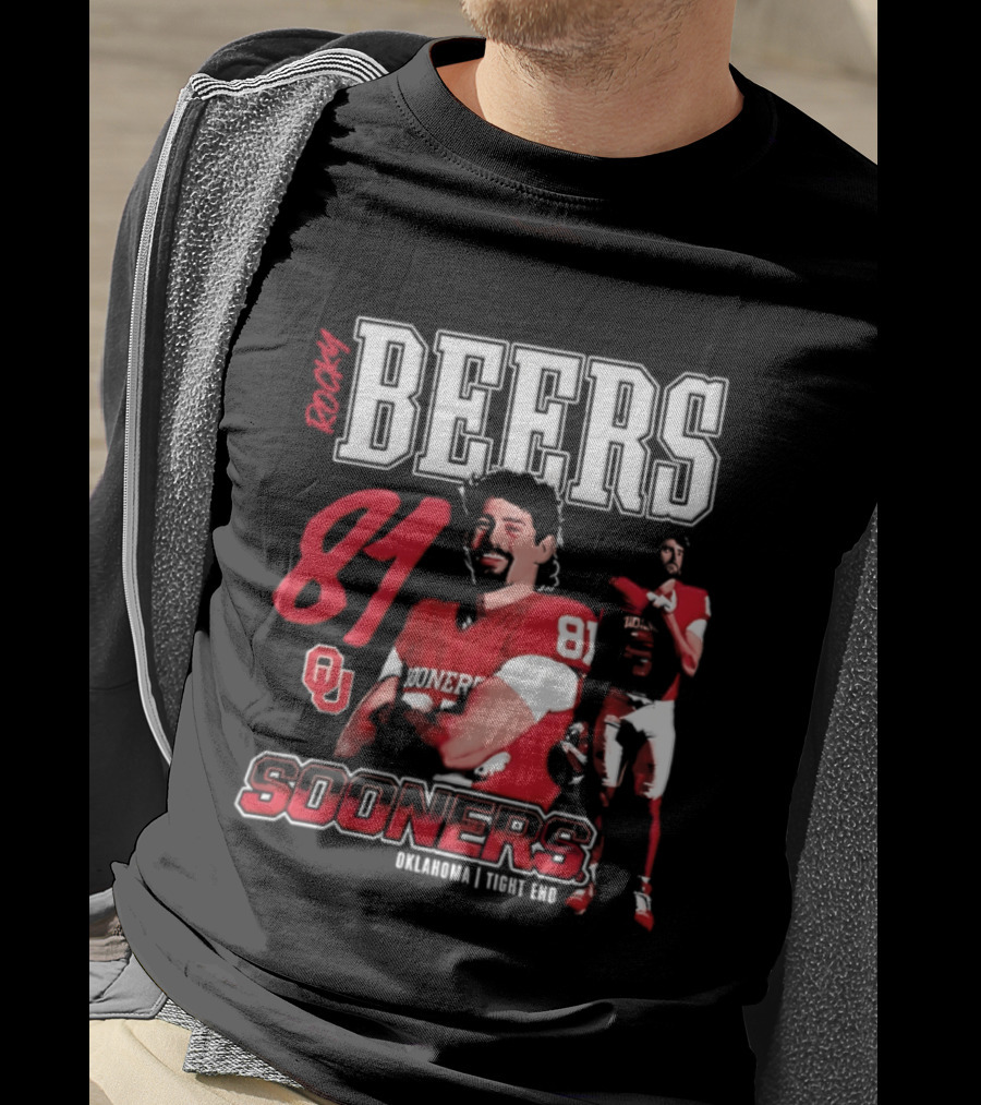 Rocky Beers 81 Oklahoma Sooners Tight End Football Team T-Shirt