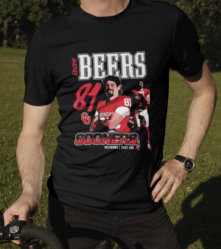 Rocky Beers 81 Oklahoma Sooners Tight End Football Team T-Shirt