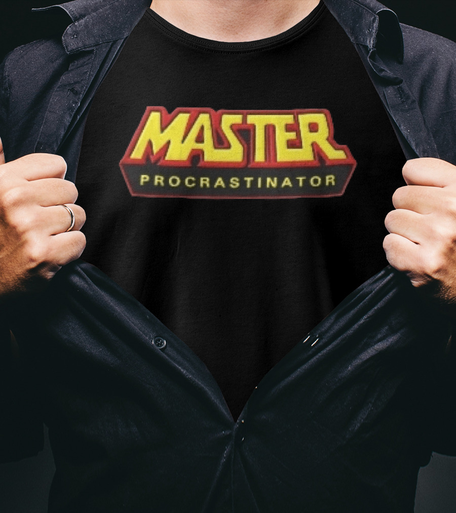 Master Procrastinator Red Yellow Retro Comic T-Shirt