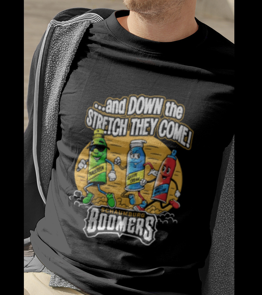 Schaumburg Boomers Racing Condiments Down The Stretch They Come T-Shirt
