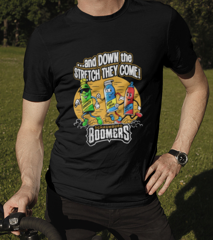 Schaumburg Boomers Racing Condiments Down The Stretch They Come T-Shirt