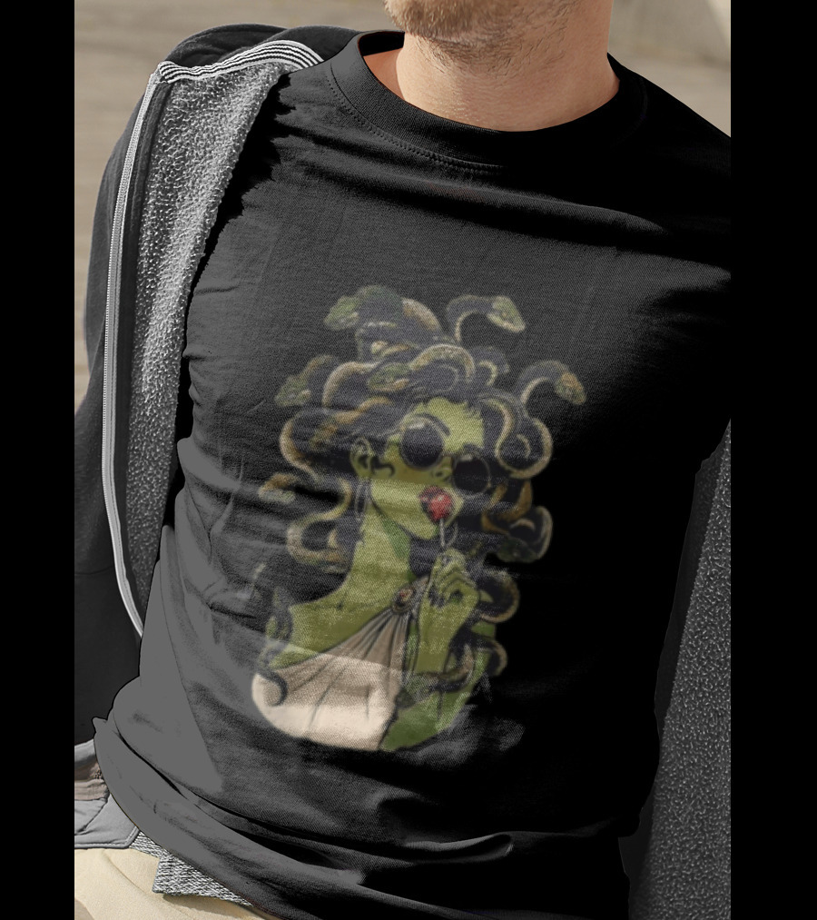 Vintage Medusa With Sunglasses And Lollipop T-Shirt