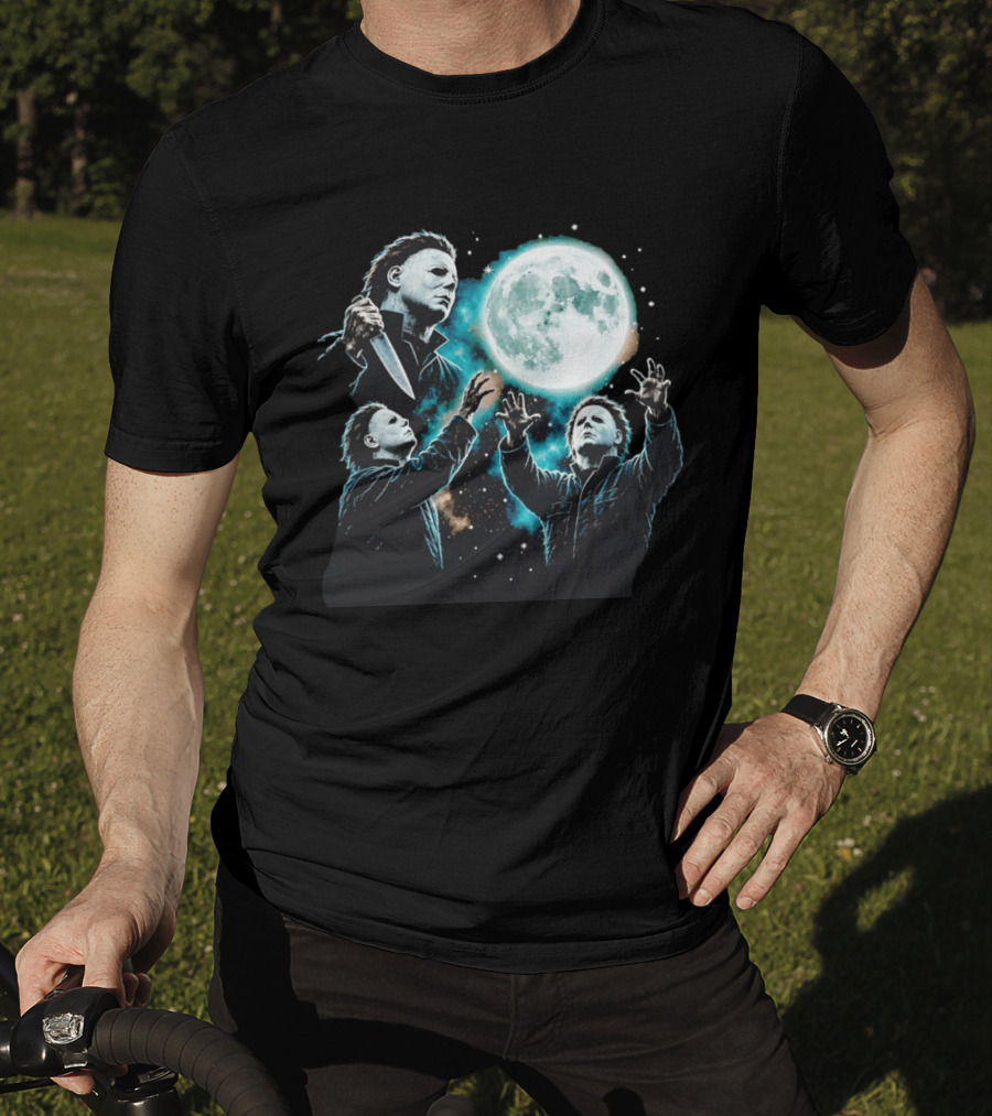 Michael Myers Halloween Moon Knife Scene T-Shirt