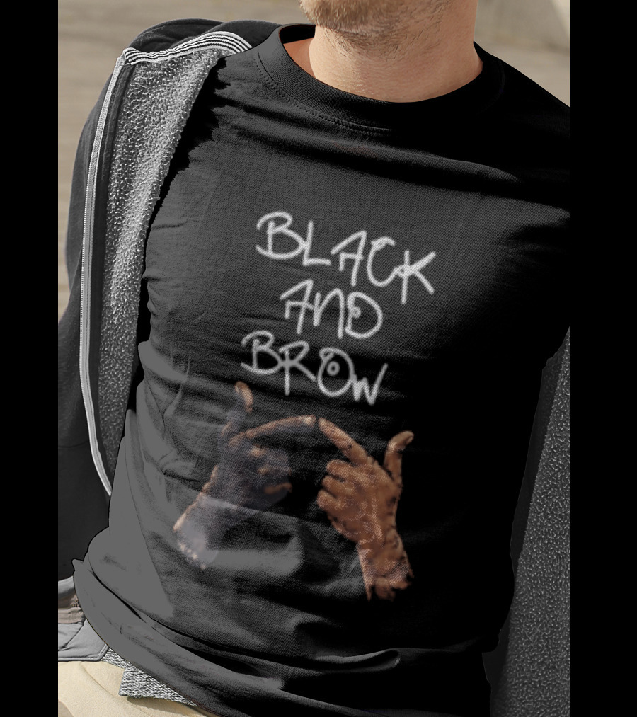 Black And Brown Hand Gesture T-Shirt