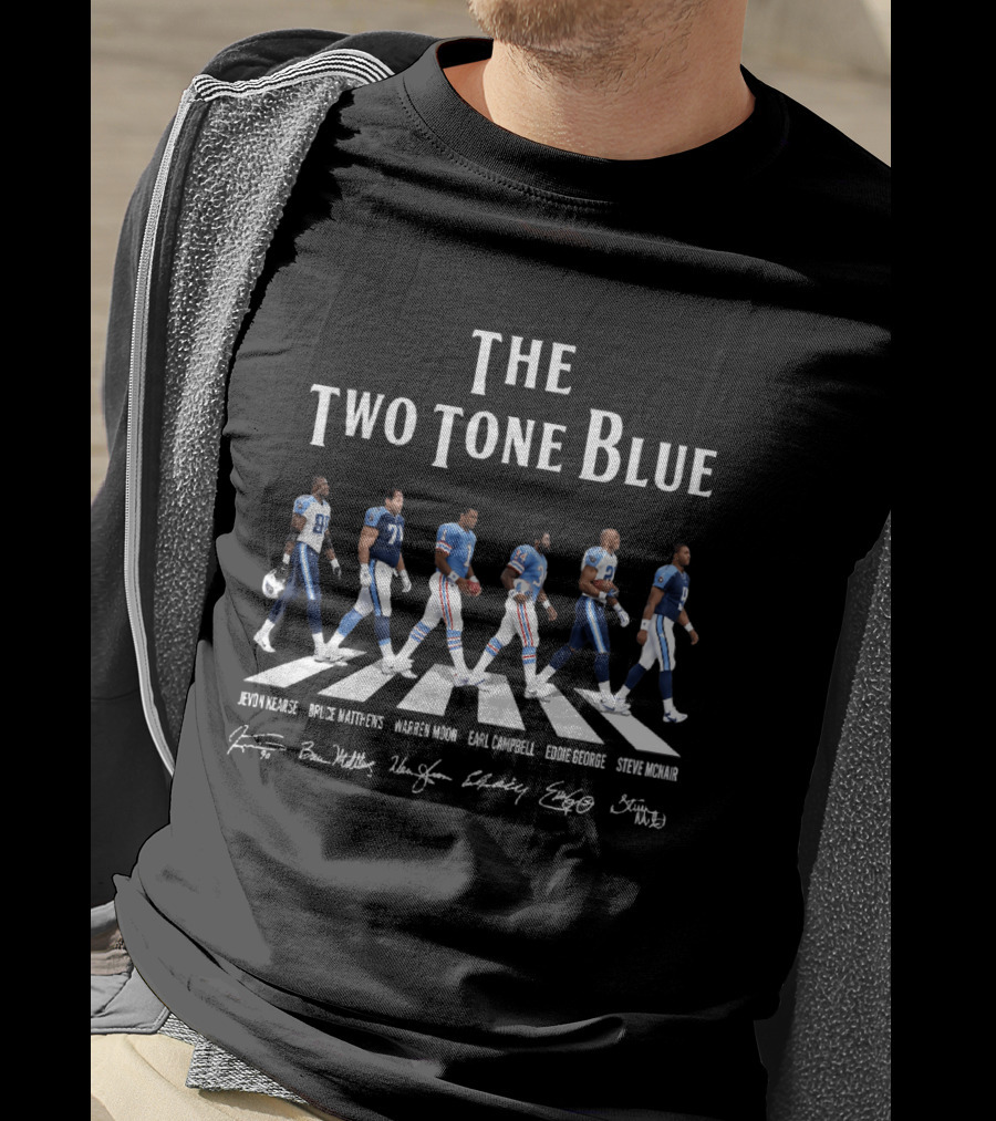 The Two Tone Blue Titans Derrick Henry Bruce Matthews Warren Moon Earl Campbell Eddie George Steve McNair T-Shirt