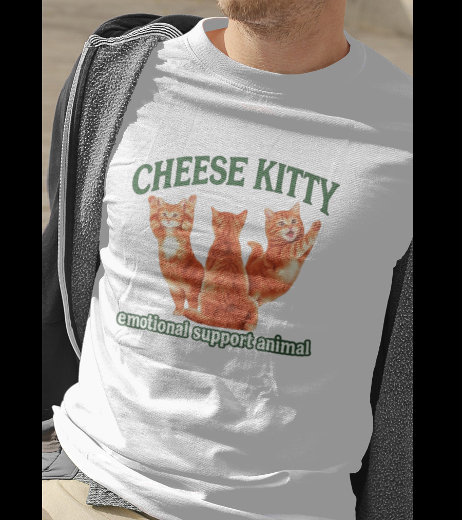 Cheese Kitty Emotional Support Animal Cats T-Shirt