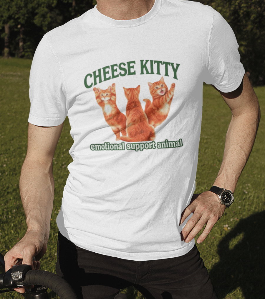 Cheese Kitty Emotional Support Animal Cats T-Shirt