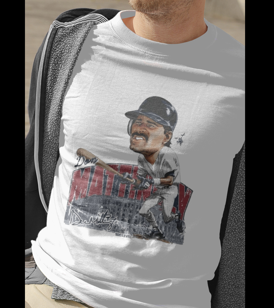 Don Mattingly New York 500 Level Bruce Stark Collection Baseball Stadium T-Shirt
