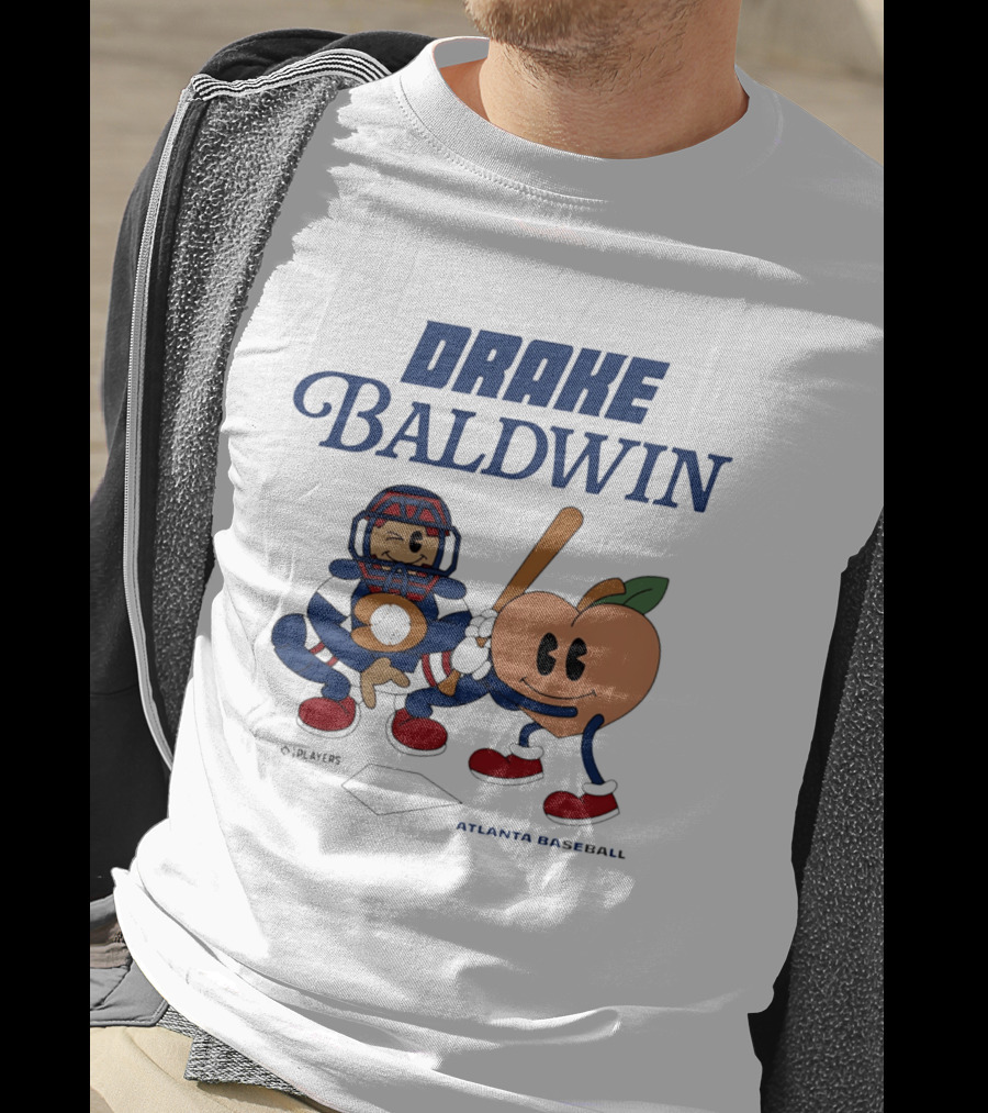 Drake Baldwin Animated Players Atlanta Baseball Peachtree T-Shirt