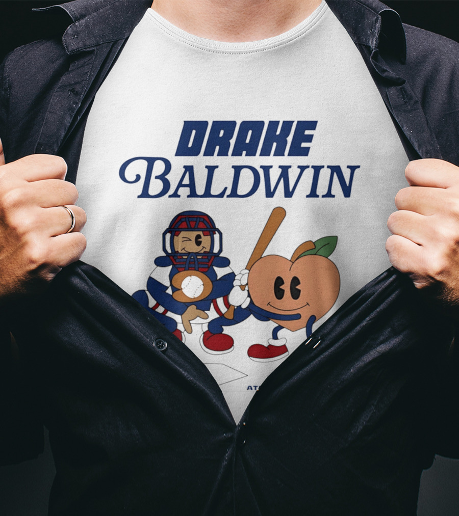 Drake Baldwin Animated Players Atlanta Baseball Peachtree T-Shirt