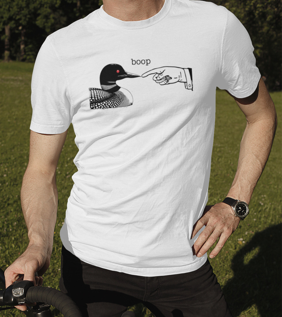 Loon Boop Minnesota Finger Touching Bird T-Shirt