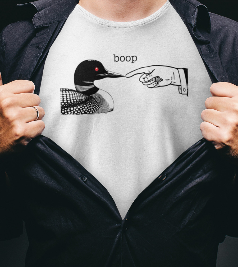 Loon Boop Minnesota Finger Touching Bird T-Shirt