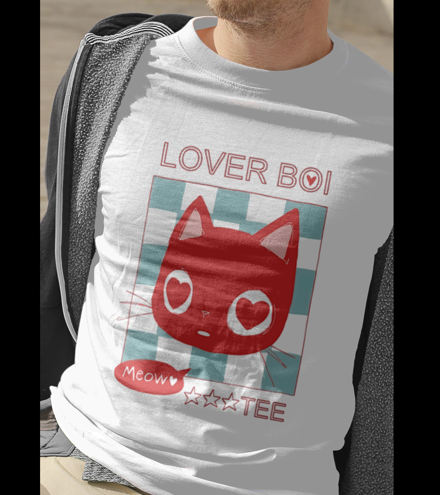 Lover Boi Meow Red Cat Star T-Shirt