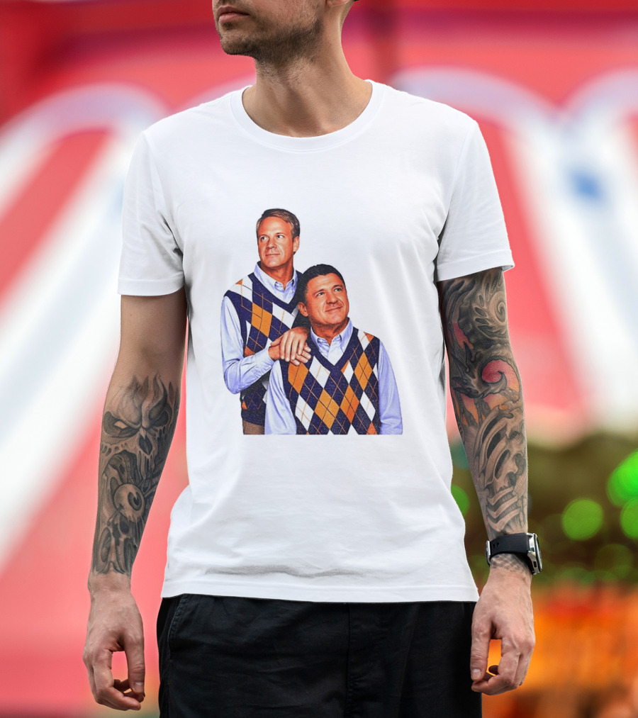 LSU Coaches Step Brothers Argyle Sweater Lane Kiffin T-Shirt