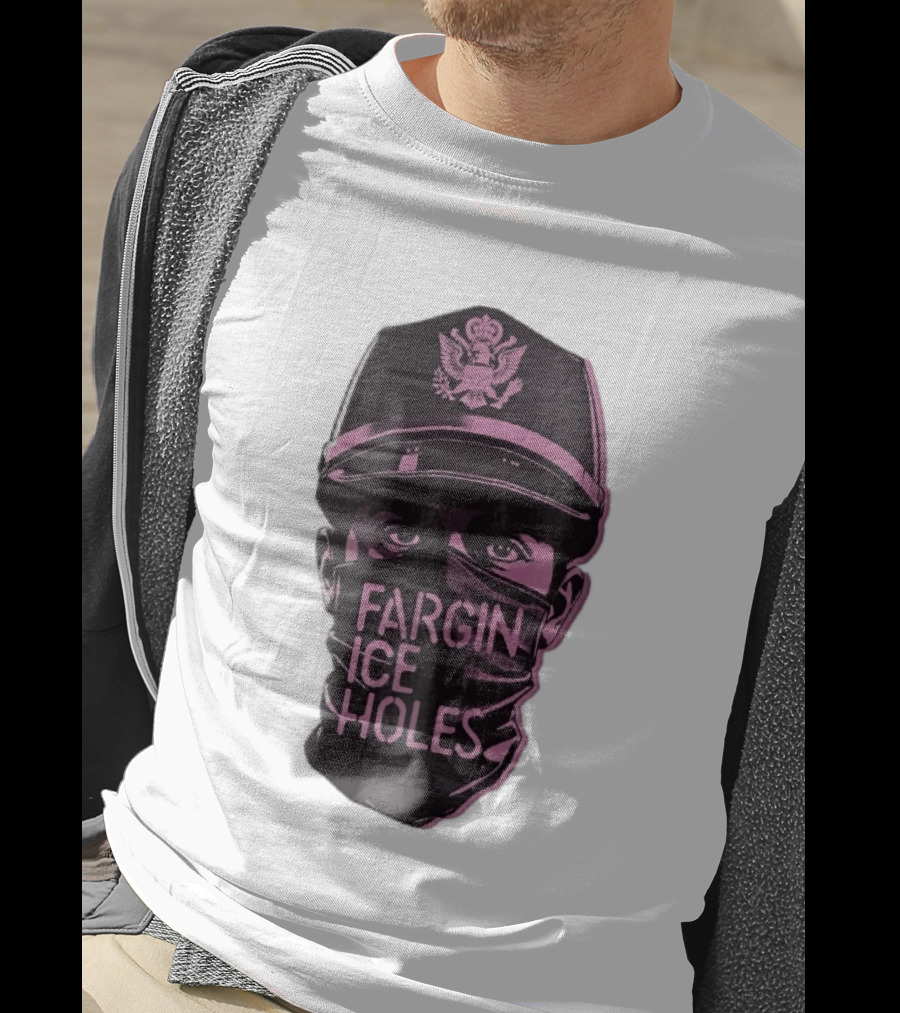 Fargin Ice Holes Masked Officer Police Cap Eagle T-Shirt