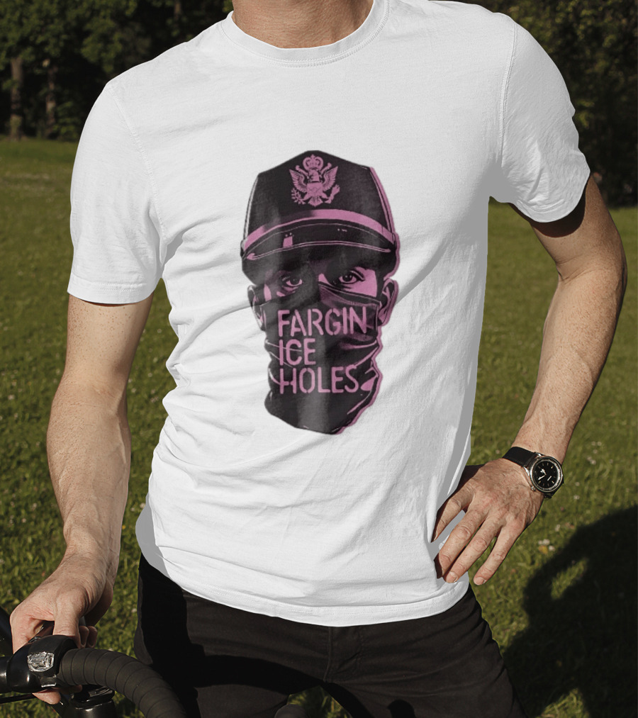 Fargin Ice Holes Masked Officer Police Cap Eagle T-Shirt