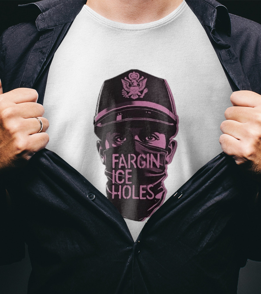 Fargin Ice Holes Masked Officer Police Cap Eagle T-Shirt