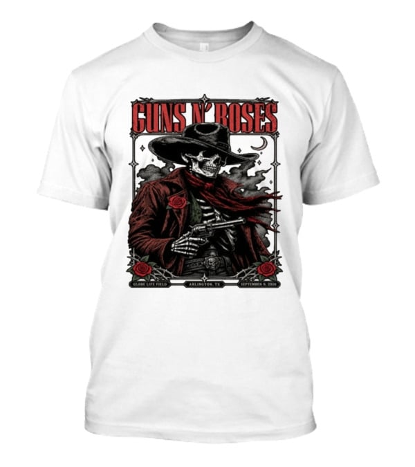 Guns N' Roses Skeleton Cowboy Globe Life Field Arlington TX September 9 2026 T-Shirt