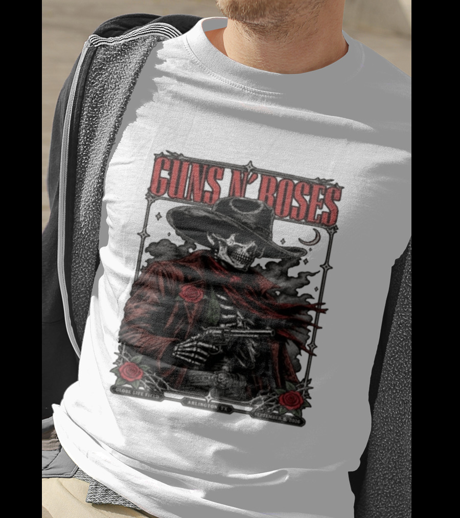Guns N' Roses Skeleton Cowboy Globe Life Field Arlington TX September 9 2026 T-Shirt