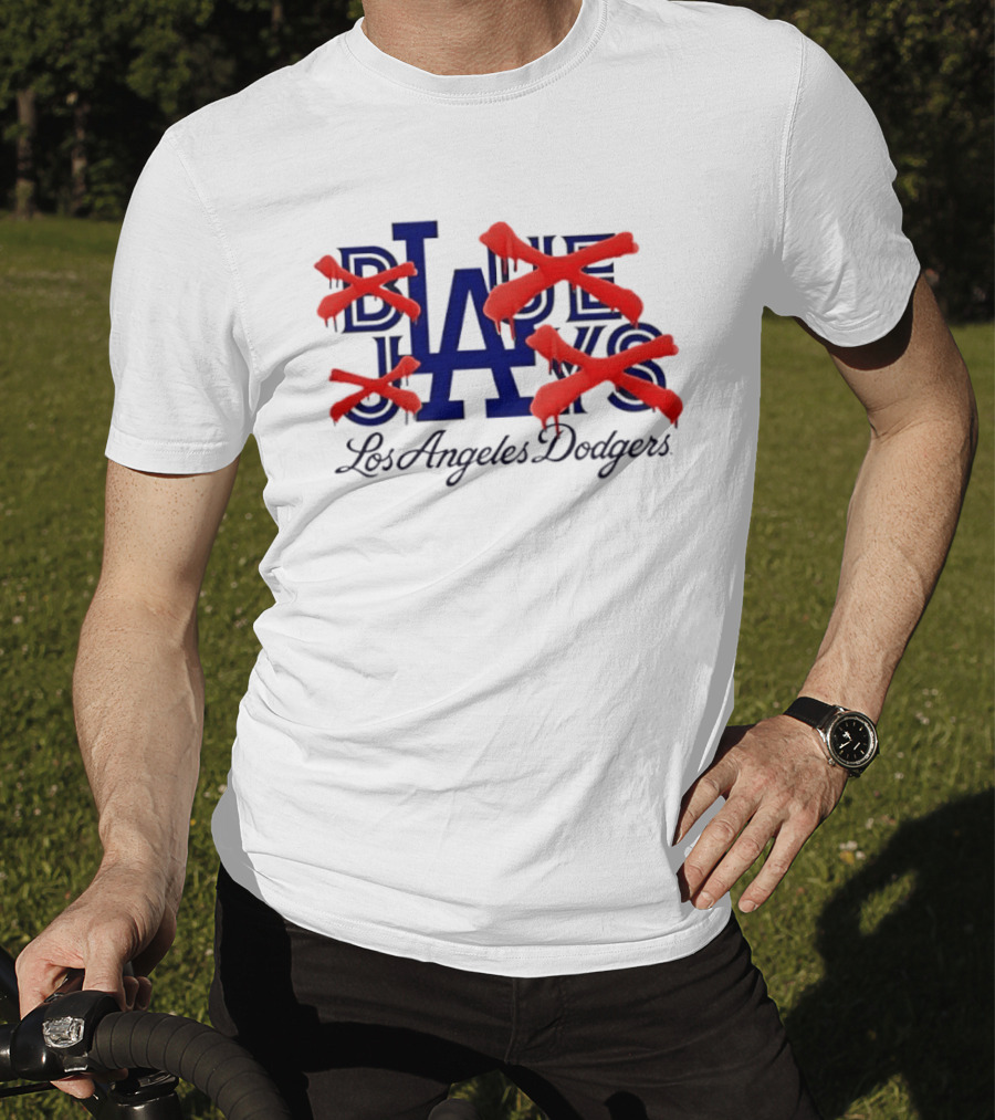 Blue Jays Los Angeles Dodgers Dripping Red X Marks T-Shirt