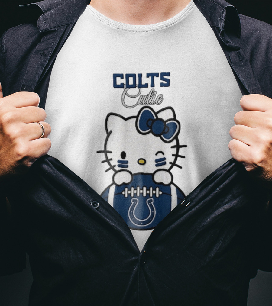 Indianapolis Colts Cutie Cartoon Cat Football Bow T-Shirt