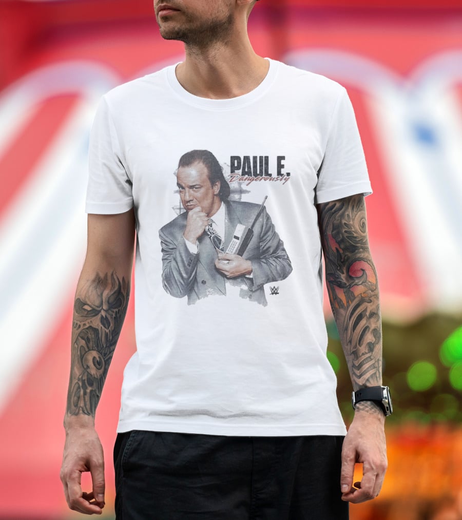 Paul E. Dangerously WWE Retro Suit And Cell Phone Pose T-Shirt