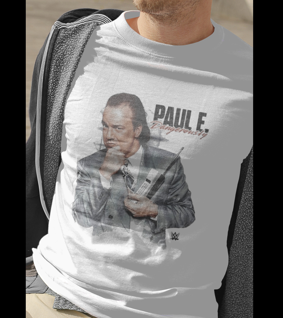 Paul E. Dangerously WWE Retro Suit And Cell Phone Pose T-Shirt