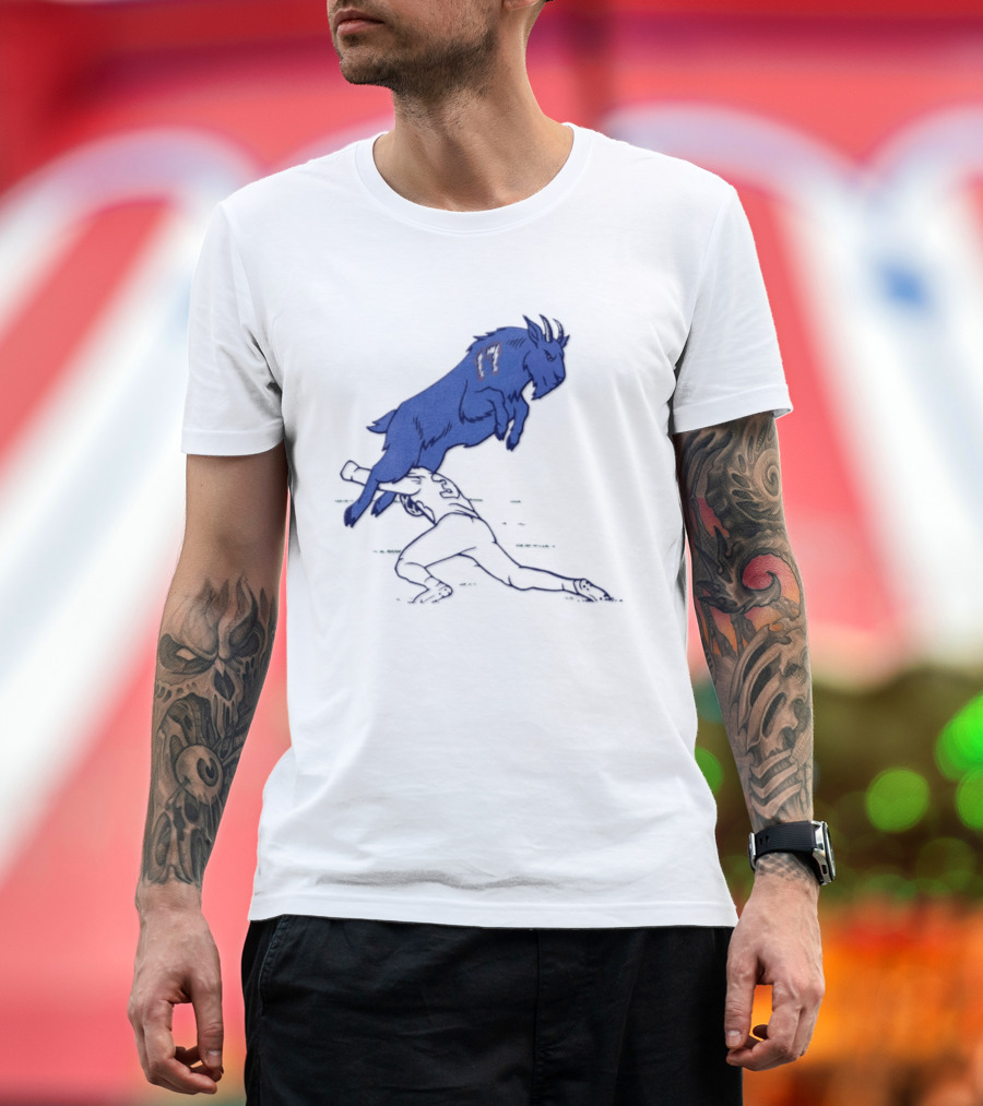 Buffalo Bills Josh Allen Goat 17 Jumping Over Defender Football Play T-Shirt