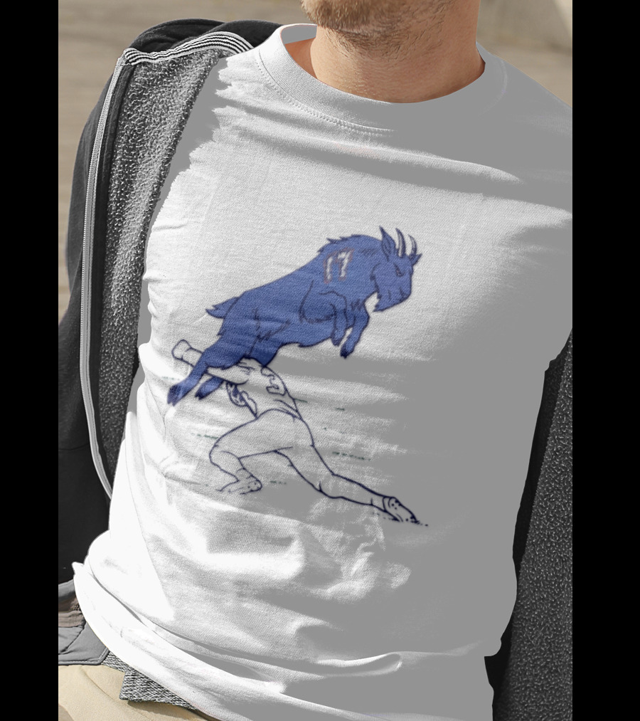 Buffalo Bills Josh Allen Goat 17 Jumping Over Defender Football Play T-Shirt