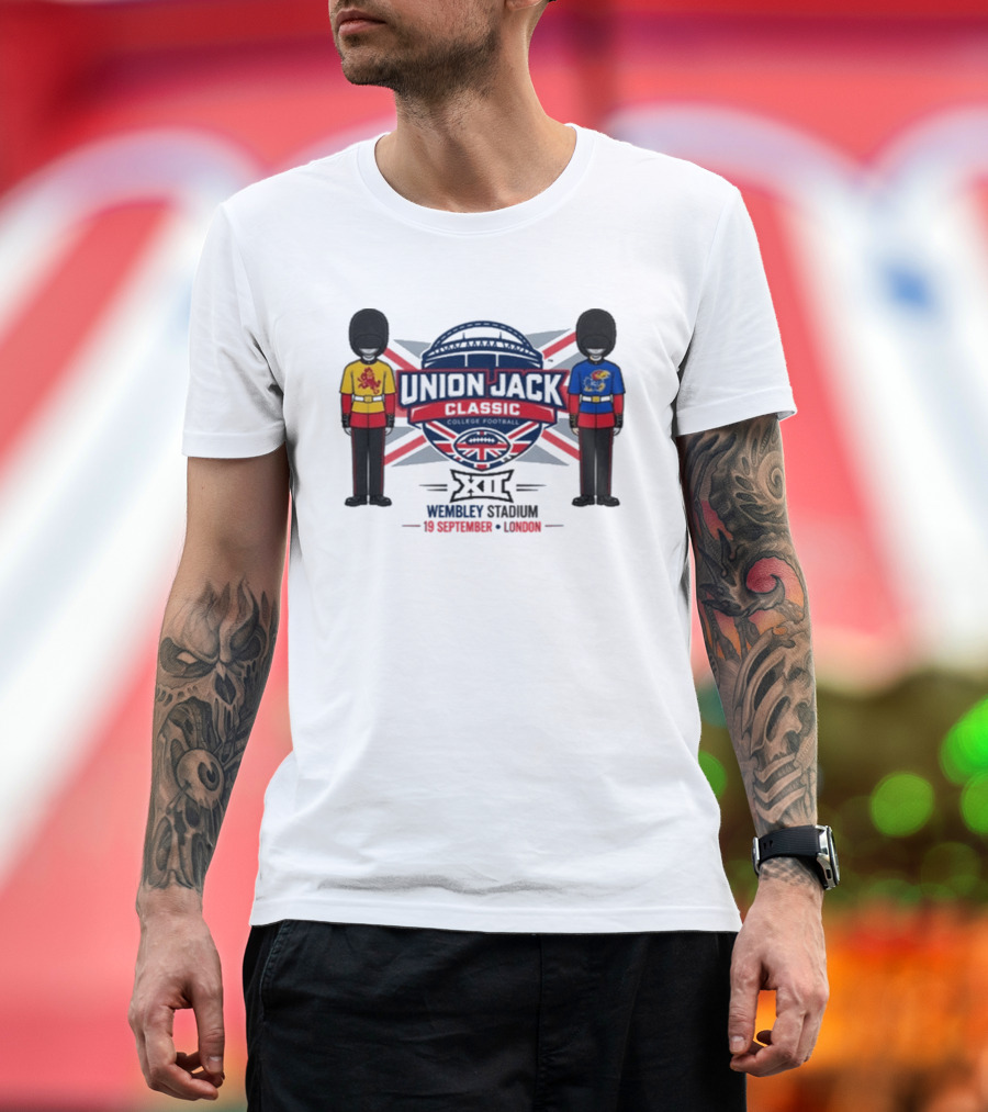 Kansas Jayhawks Vs Arizona State Union Jack Classic 2026 Wembley Stadium London 19 September T-Shirt