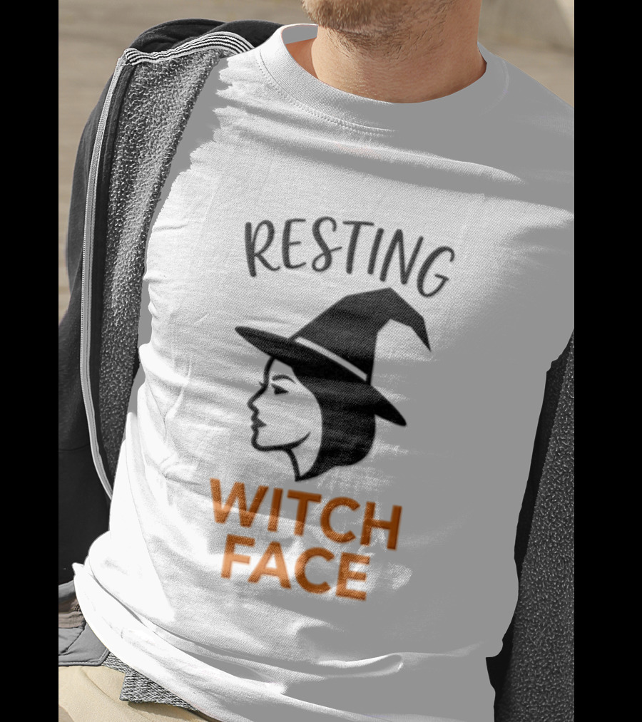 Resting Witch Face Halloween Witch Hat T-Shirt
