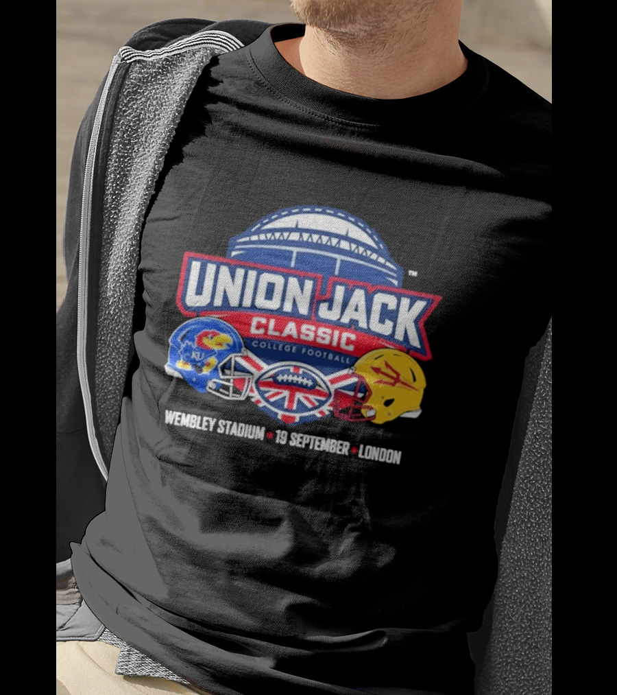 Union Jack Classic College Football Kansas Vs Arizona State Wembleу Stadium London 19 September 2026 T-Shirt