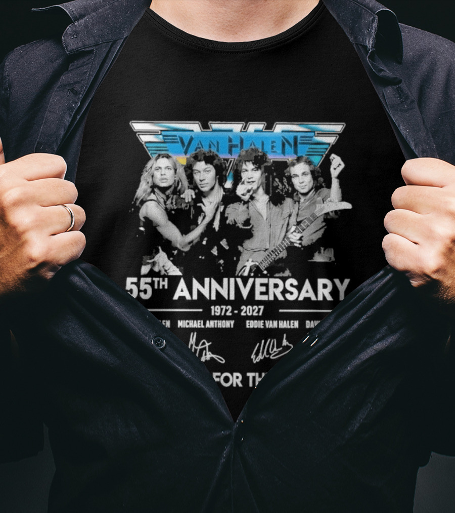 Van Halen 55th Anniversary 1972 2027 Thank You For The Memories Alex Eddie Michael David Signatures T-Shirt