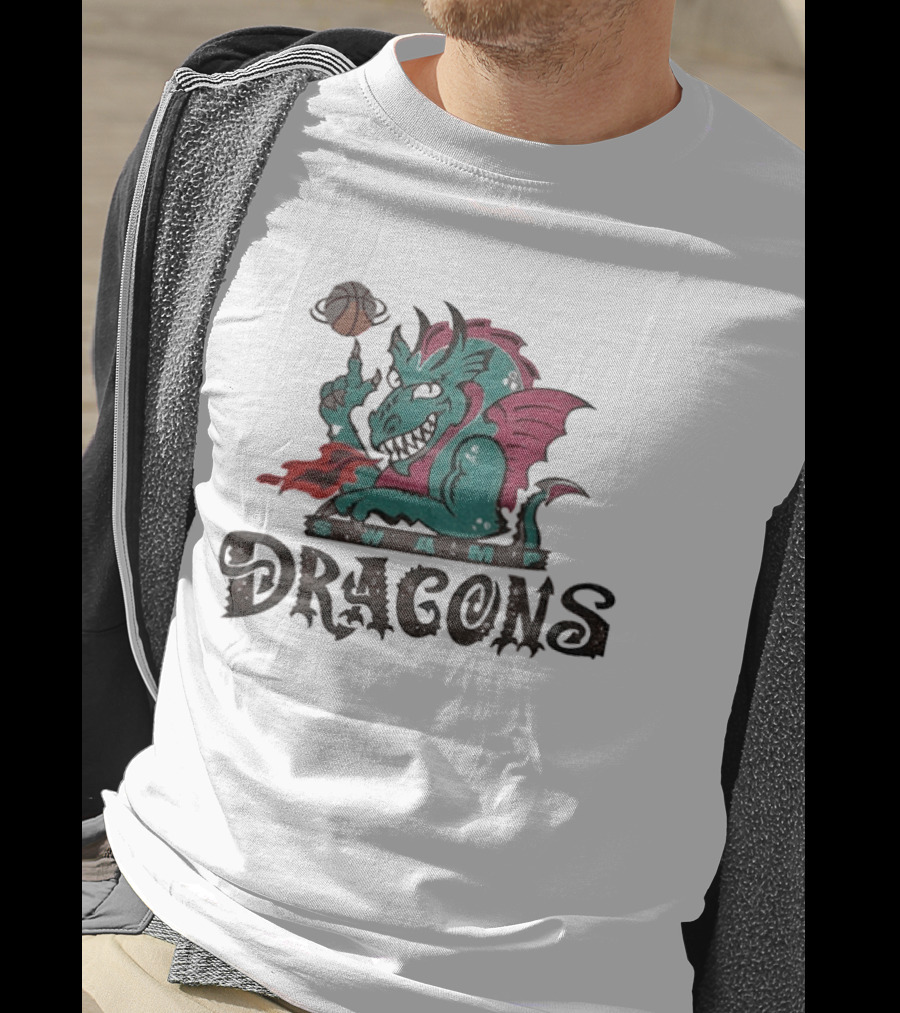 Swamp Dragons Basketball Fire Breathing Monster T-Shirt