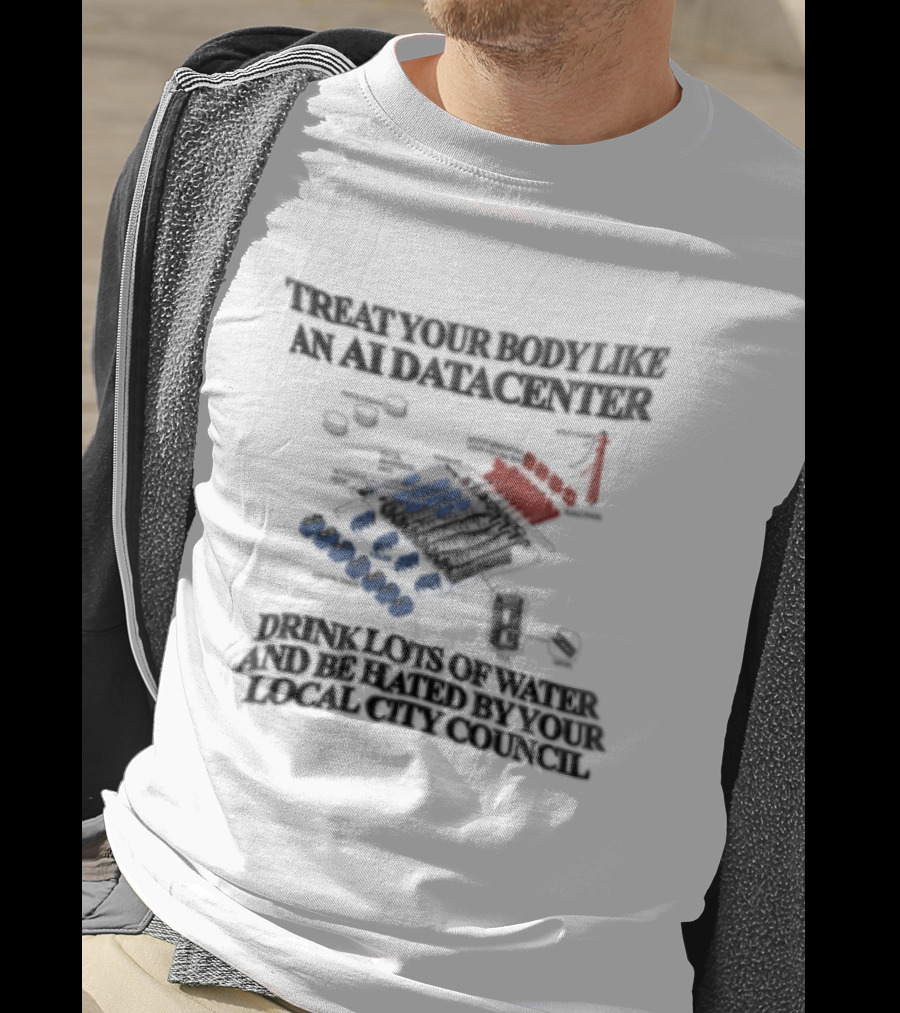 Treat Your Body Like An AI Datacenter Drink Lots Of Water And Be Hated By Your Local City Council T-Shirt
