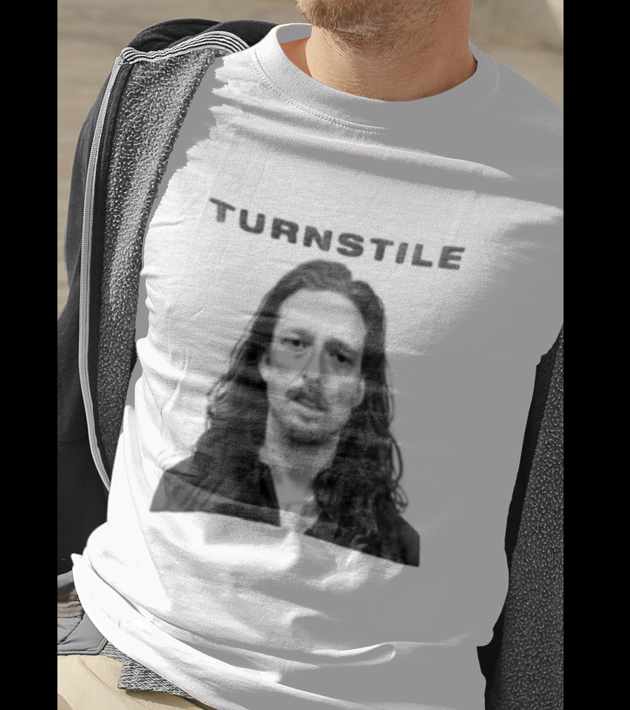 Turnstile Man Black And White T-Shirt