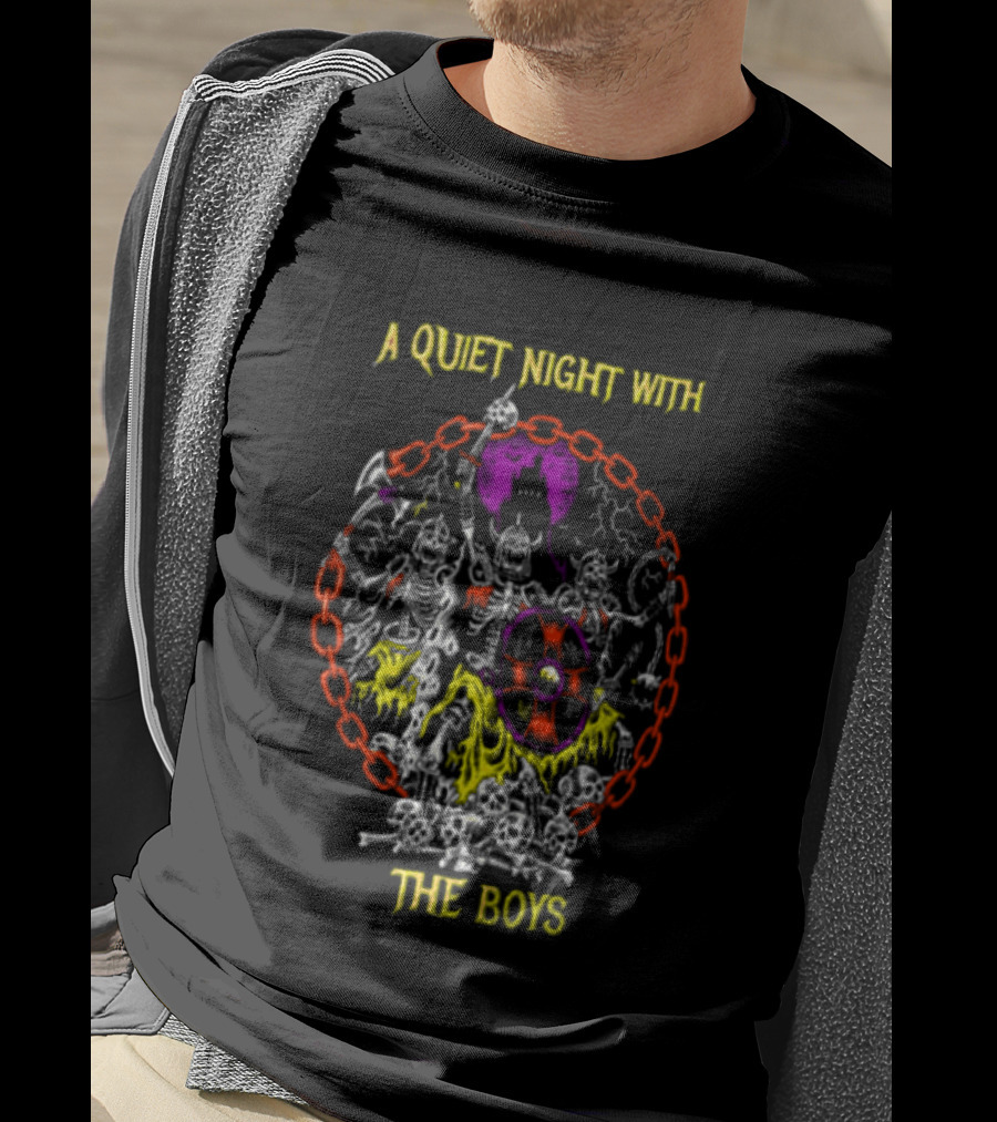 A Quiet Night With The Boys Skeleton Warriors Viking Horde T-Shirt