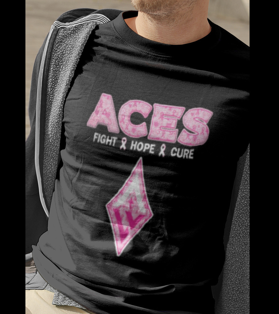 Aces Fight Hope Cure Pink Ribbon Las Vegas Aces T-Shirt