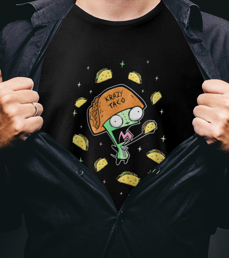 Gir Invader Zim Crazy Taco Enthusiast Cartoon T-Shirt