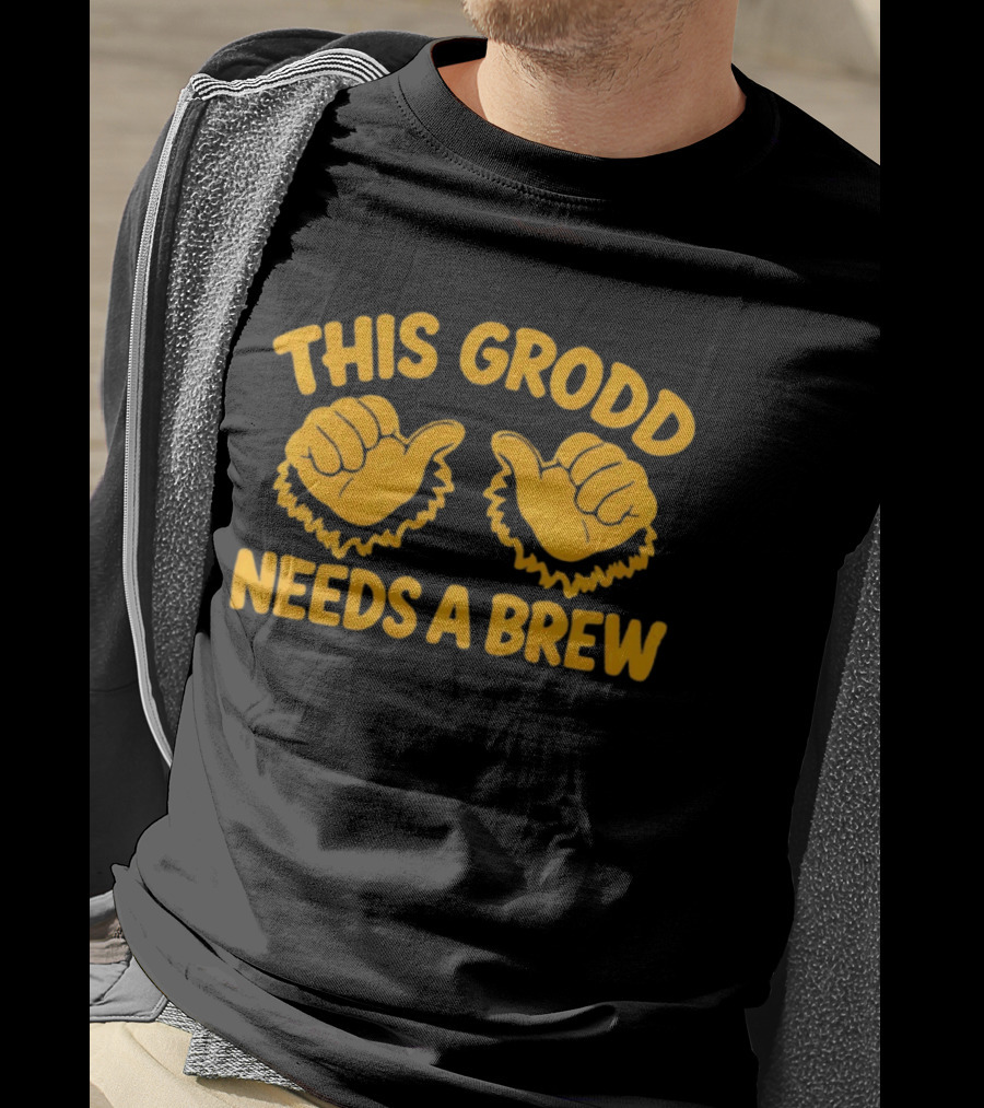 This Grodd Needs A Brew Funny Gorilla Grodd Thumbs Up T-Shirt