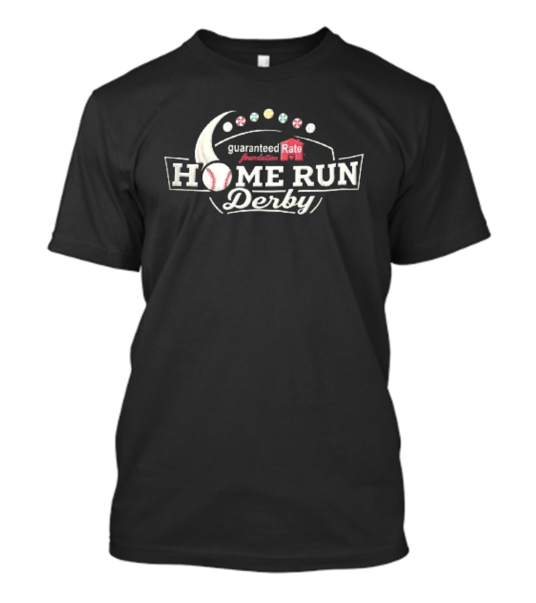 Guaranteed Rate Foundation Home Run Derby Baseball Peppermint Candy Motion Trail T-Shirt