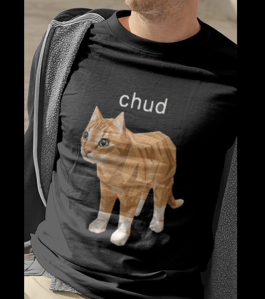 Chud Low Poly Geometric Orange Tabby Cat T-Shirt